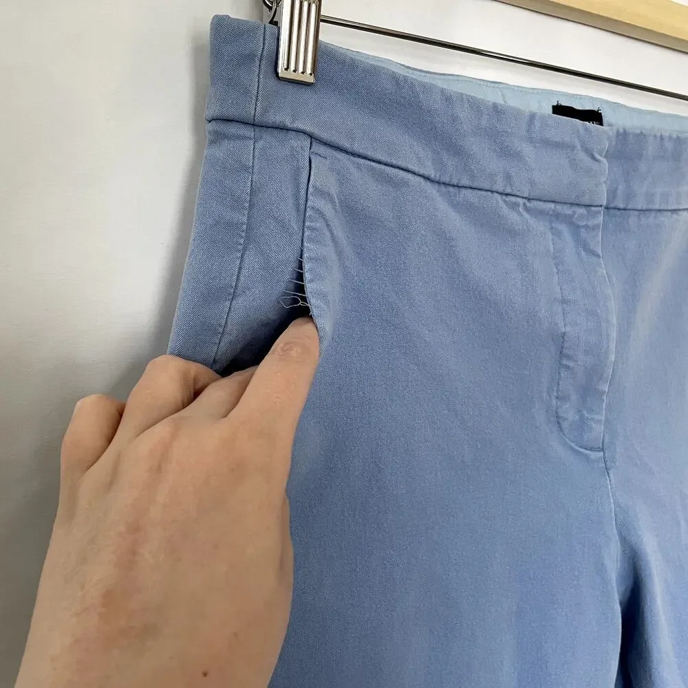 J.Crew kelsey pant women's size 8 sky blue work trousers straight leg med rise